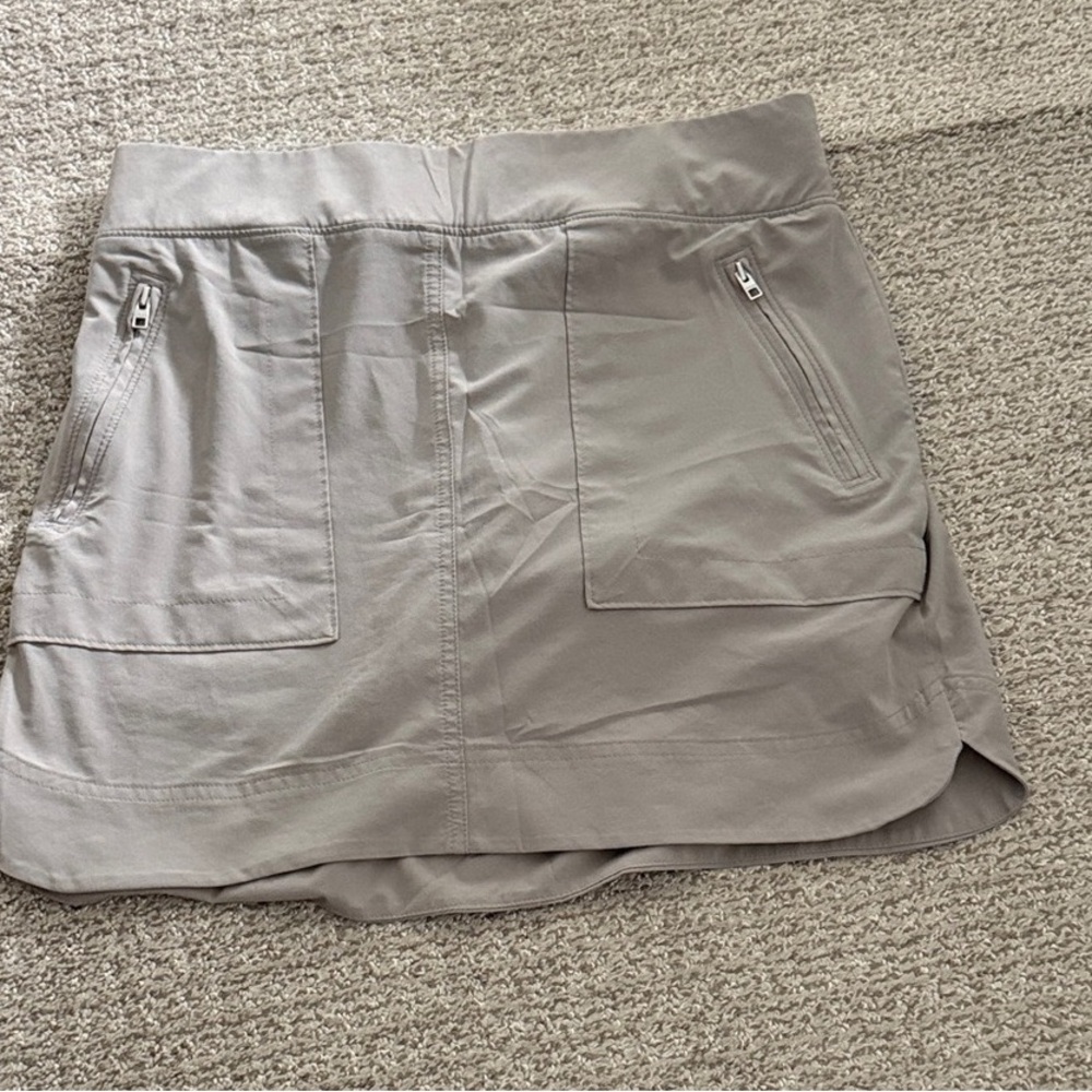 Gray Mini Skirt with Pockets